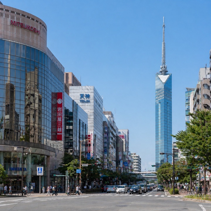 福岡市中央区の街並み