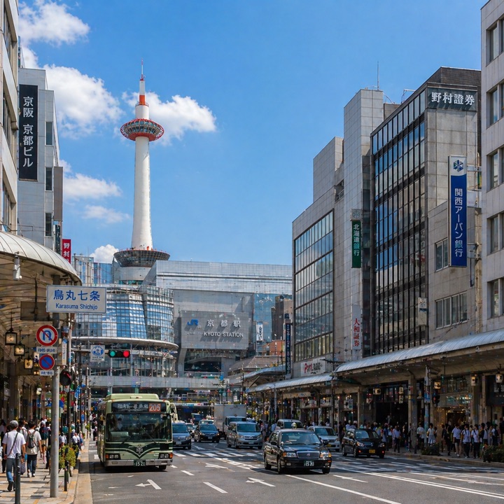 京都駅周辺の街並み