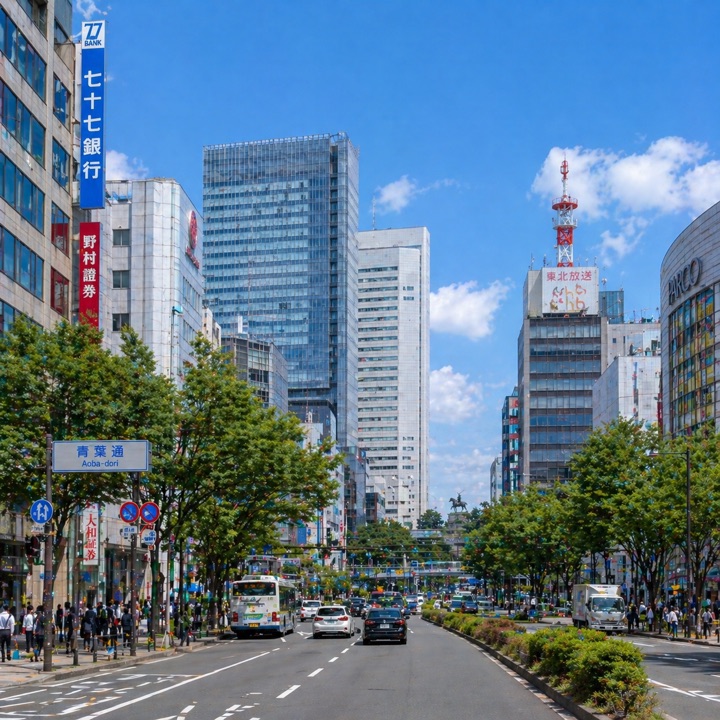 仙台・青葉通の街並み